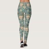 William Morris Antique Honeysuckle Floral Pattern Leggings (Rückseite)