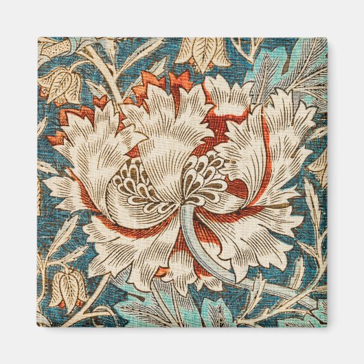 William Morris Antique Honeysuckle Floral Pattern Magnet (Vorne)