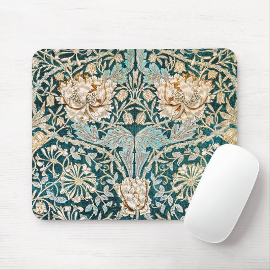 William Morris Antique Honeysuckle Floral Pattern Mousepad (Mit Mouse)