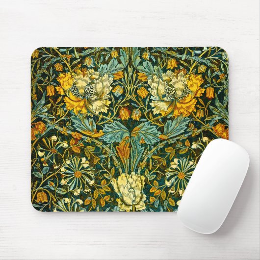 William Morris Antique Honeysuckle Floral Pattern Mousepad (Mit Mouse)