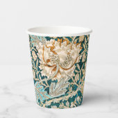 William Morris Antique Honeysuckle Floral Pattern Pappbecher (Rückseite)