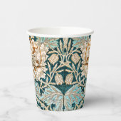 William Morris Antique Honeysuckle Floral Pattern Pappbecher (Links)