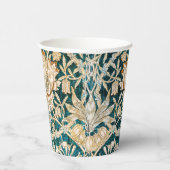 William Morris Antique Honeysuckle Floral Pattern Pappbecher (Rechts)