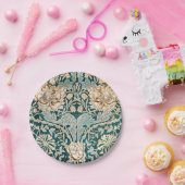 William Morris Antique Honeysuckle Floral Pattern Pappteller (Party)