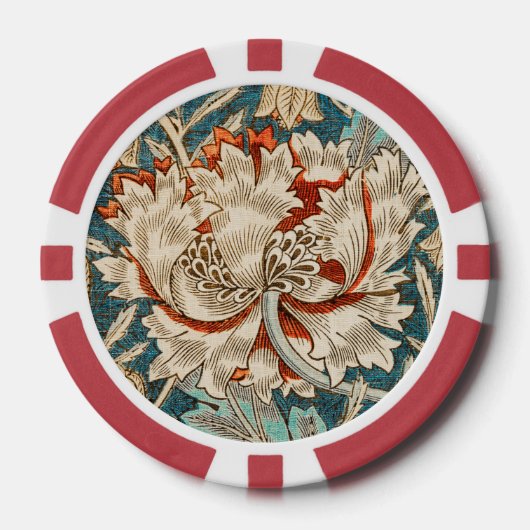 William Morris Antique Honeysuckle Floral Pattern Pokerchips (Vorderseite)