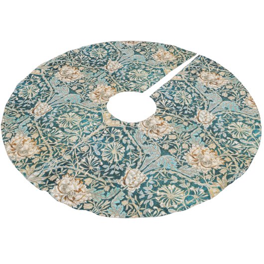 William Morris Antique Honeysuckle Floral Pattern Polyester Weihnachtsbaumdecke (Schrägansicht)