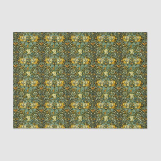 William Morris Antique Honeysuckle Floral Pattern Seidenpapier (Vorderseite)
