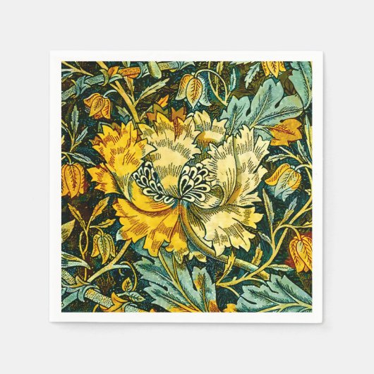 William Morris Antique Honeysuckle Floral Pattern Serviette (Vorderseite)