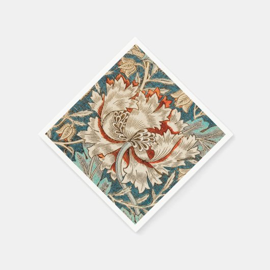 William Morris Antique Honeysuckle Floral Pattern Serviette (Ecke)