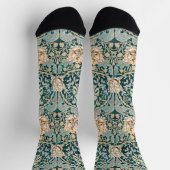 William Morris Antique Honeysuckle Floral Pattern Socken (Oben)