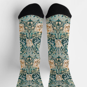 William Morris Antique Honeysuckle Floral Pattern Socken