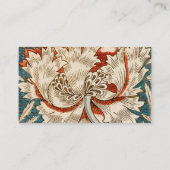 William Morris Antique Honeysuckle Floral Pattern Visitenkarte (Rückseite)