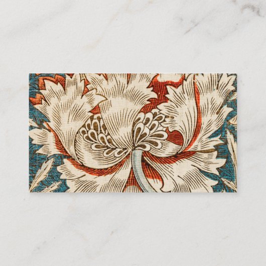 William Morris Antique Honeysuckle Floral Pattern Visitenkarte (Rückseite)