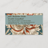 William Morris Antique Honeysuckle Floral Pattern Visitenkarte (Vorderseite)