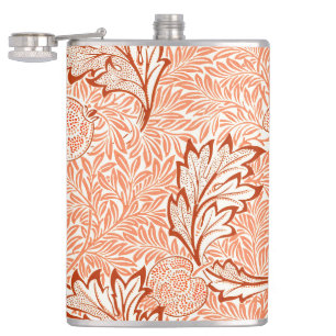 William Morris Apfel Vintage-Botanikmuster Flachmann