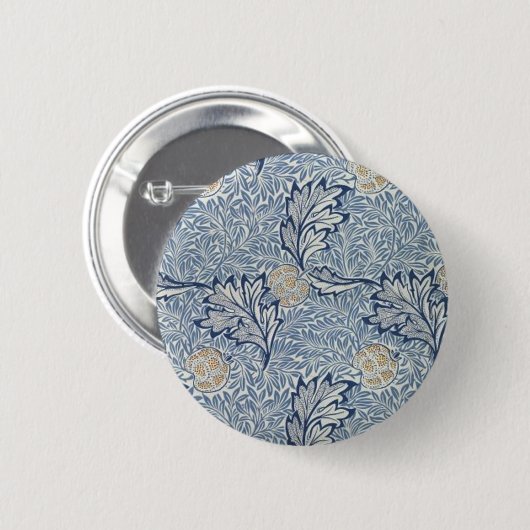 William Morris Apple Blume Floral Design Button (Vorne & Hinten)