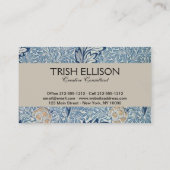 William Morris Apple Blume Floral Design Visitenkarte (Rückseite)