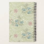 William Morris Aquamarin Blue & Pink Larkspur Must Notizblock (Rückseite)