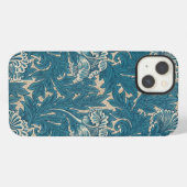William Morris Aquamarin Tulip Pattern iPhone Hülle (Rückseite (Horizontal))