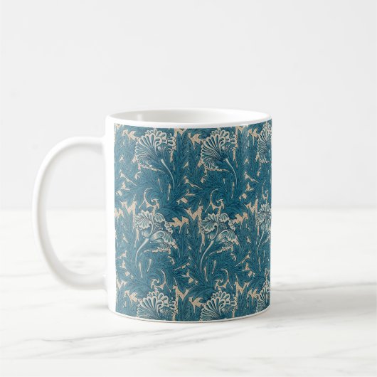 William Morris Aquamarin Tulip Pattern Kaffeetasse (Links)