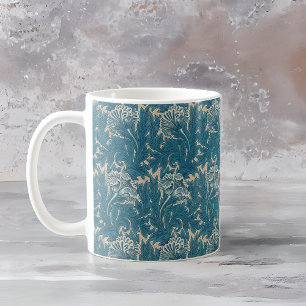 William Morris Aquamarin Tulip Pattern Kaffeetasse