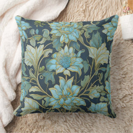 William Morris Aquamarine Blume Kissen