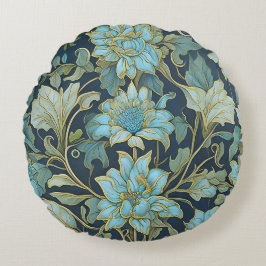 William Morris Aquamarine Blume Rundes Kissen