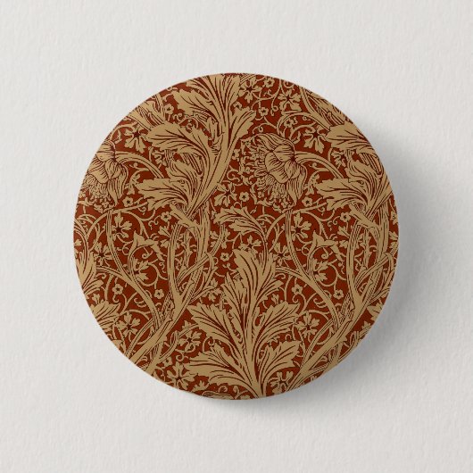 William Morris Arcadia Floral Garden Blume Button (Vorderseite)