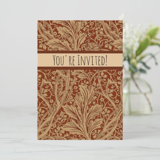 William Morris Arcadia Floral Garden Blume Einladung (Stehend Vorderseite)