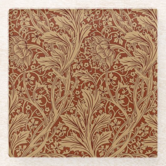 William Morris Arcadia Floral Garden Blume Glasuntersetzer (Vorderseite)