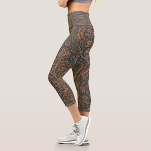 William Morris Arcadia Floral Pattern Classic Capri Leggings