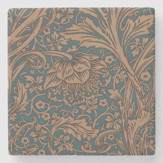 William Morris Arcadia Floral Pattern Classic Steinuntersetzer (Vorderseite)
