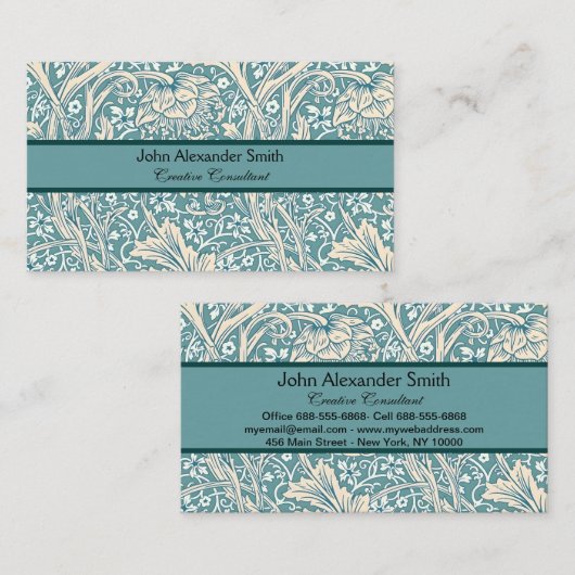 William Morris Arcadia Floral Pattern Classic Visitenkarte (Vorne/Hinten)