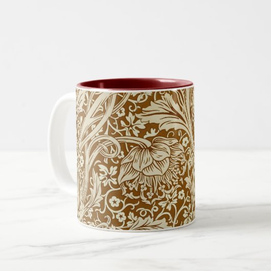 William Morris Arcadia Floral Pattern Classic Zweifarbige Tasse (Vorderseite Links)