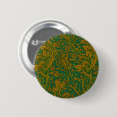 William Morris Arcadia Floral Pattern Green Golden Button (Vorne & Hinten)