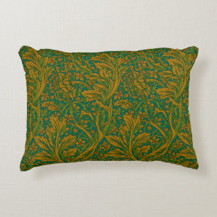 William Morris Arcadia Floral Pattern Green Golden Dekokissen