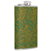 William Morris Arcadia Floral Pattern Green Golden Flachmann (Rechts)