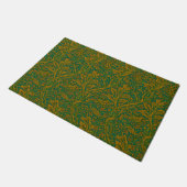 William Morris Arcadia Floral Pattern Green Golden Fußmatte (Schrägansicht)