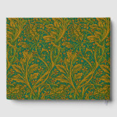 William Morris Arcadia Floral Pattern Green Golden Gästebuch (Rückseite)