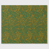 William Morris Arcadia Floral Pattern Green Golden Geschenkpapier (Flach)