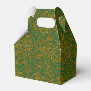 William Morris Arcadia Floral Pattern Green Golden Geschenkschachtel