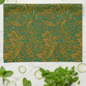 William Morris Arcadia Floral Pattern Green Golden Geschirrtuch (Gefaltet)