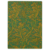 William Morris Arcadia Floral Pattern Green Golden Klemmbrett (Rückseite)