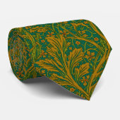 William Morris Arcadia Floral Pattern Green Golden Krawatte (Gerollt)