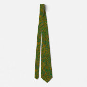 William Morris Arcadia Floral Pattern Green Golden Krawatte (Rückseite)