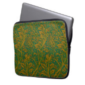William Morris Arcadia Floral Pattern Green Golden Laptopschutzhülle (Vorderseite Links)