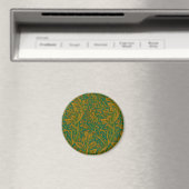 William Morris Arcadia Floral Pattern Green Golden Magnet (In Situ (Geschirrspüler))