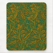William Morris Arcadia Floral Pattern Green Golden Mousepad (Vorne)