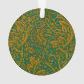 William Morris Arcadia Floral Pattern Green Golden Ornament (Rückseite)