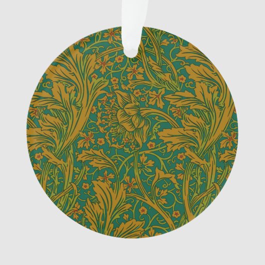 William Morris Arcadia Floral Pattern Green Golden Ornament (Vorderseite)